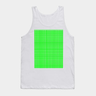 Green mesh grid square lines pattern Tank Top